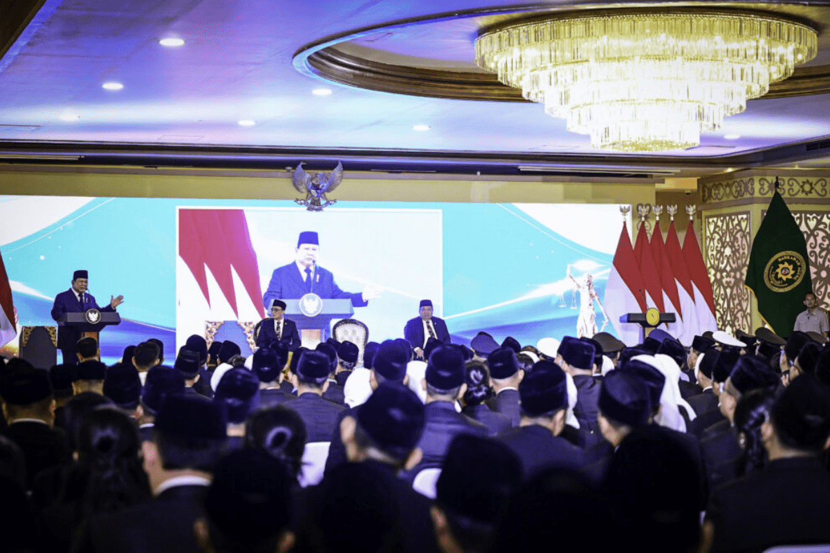 Presiden Prabowo pada acara pengukuan 1.451 Hakim. Foto : Ist
