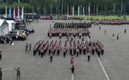 Perayaan Hari Bhayangkara ke 79 Dipusatkan Di Monas Gladi bersih HUT POLRI ke 79 di Monas. Foto : Ist