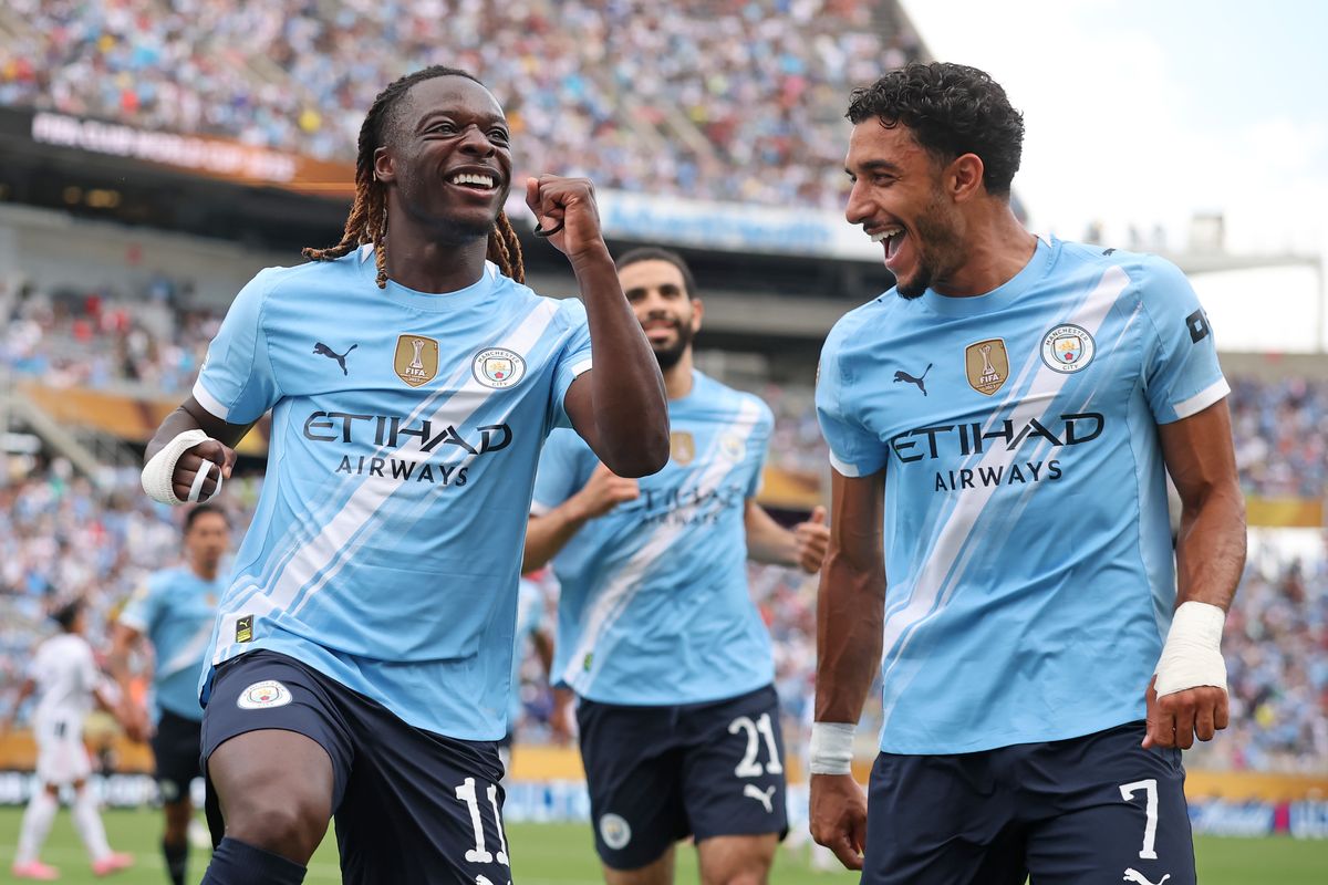 Piala Dunia Antarklub 2025 Selebrasi skuad Man City usai kalahkan Juventus 5-2. Foto : Ist