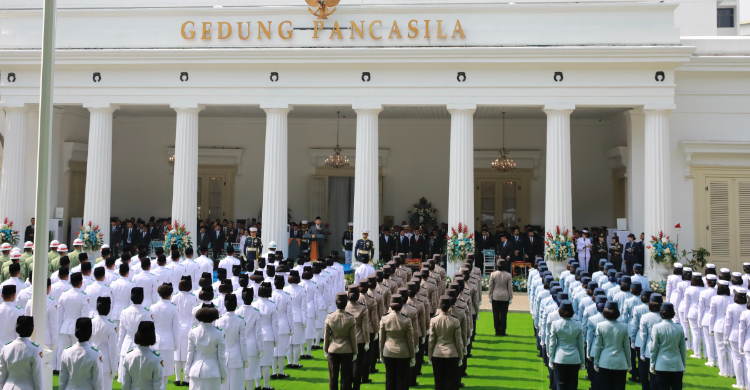 Presiden Prabowo pada peringatan Hari Lahir Pancasila di Gedung Pancasila, Jakarta pada Senin (02/06). Foto : Ist