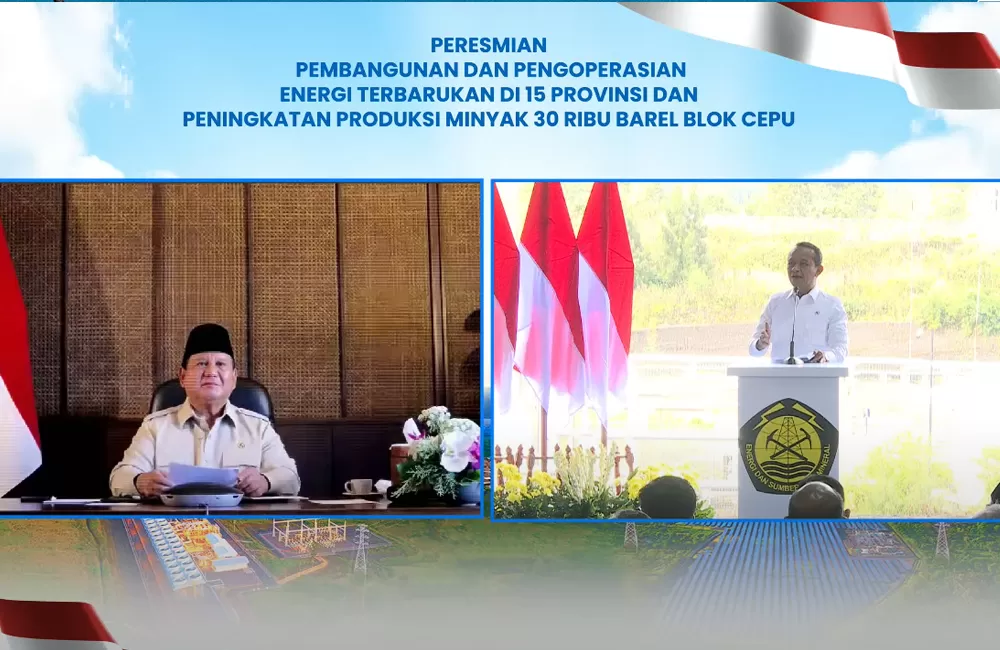 Prabowo Ingatkan Jajarannya, Anggaran Harus Efisien & Bebas Korupsi Presiden Prabowo dalam Video Conference Peresmian Pembangunan dan Pengoperasian Energi Terbarukan di 15 Provinsi dan Peningkatan Produksi Minyak Blok Cepu, Bondowoso, Kamis (26/6/2025). Foto : Ist