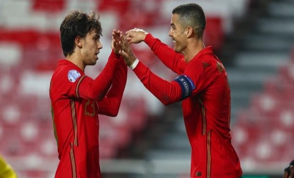 Joeo Felix dan Cristiano Ronaldo. Foto : Ist