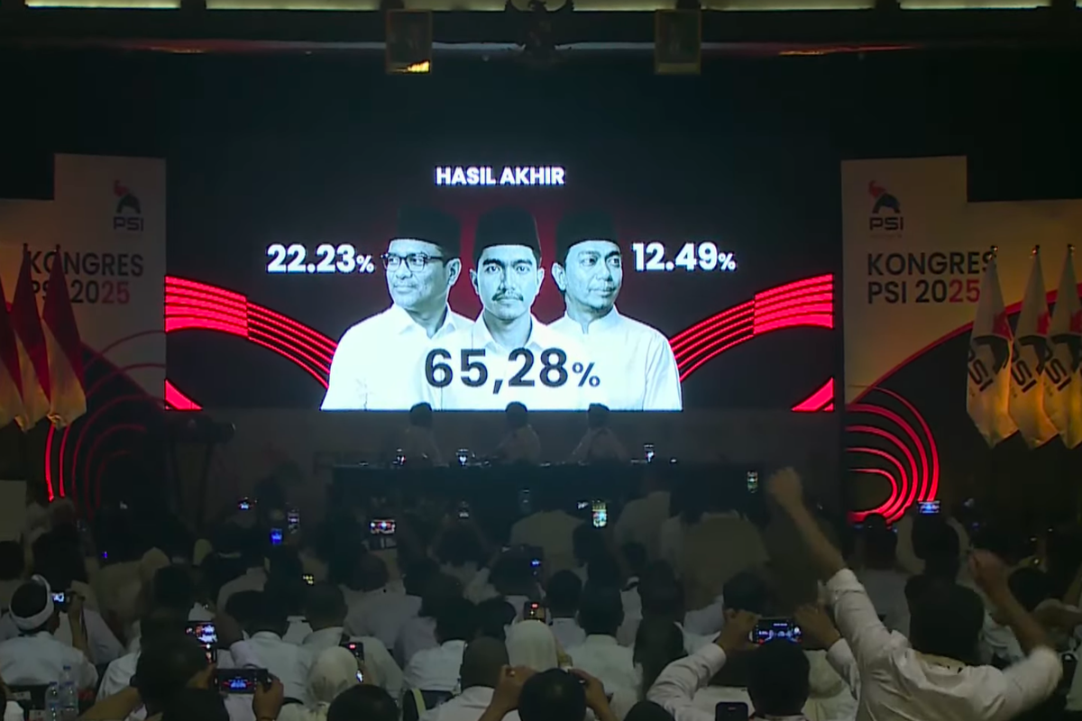 Hasil pemungutan suara Ketum PSI 2025-2030. Foto : Ist