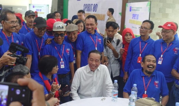 Jokowi saat hadir di Reuni Angkatan 1980 Fakultas Kehutanan Universitas Gadjah Mada (UGM) di Sleman, Yogyakarta