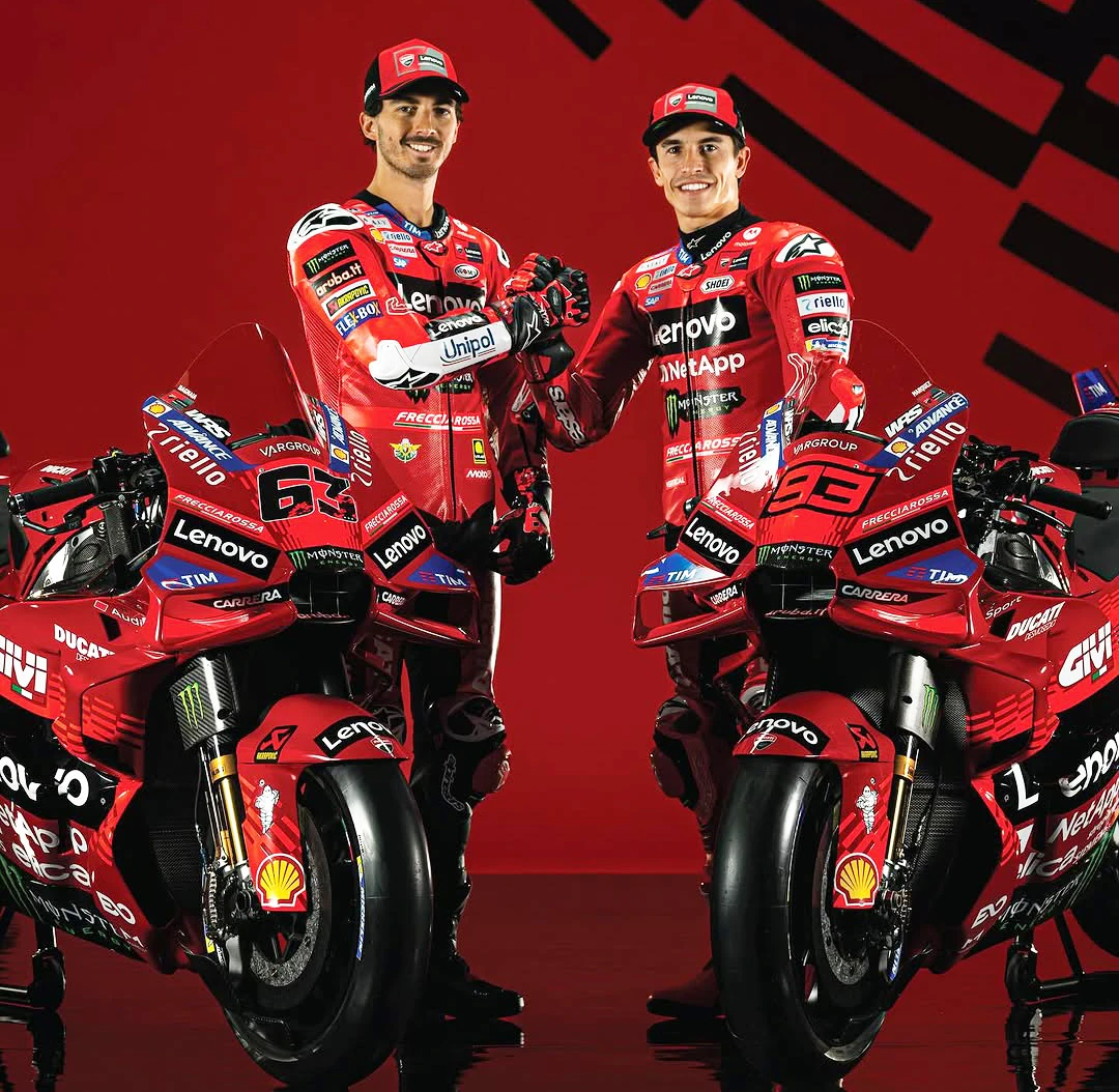 Performa Bagnaia Di Ducati Masih Mengecewakan Pembalap tim Ducati Francesco Bagnaia, Marquez. Foto : Ist
