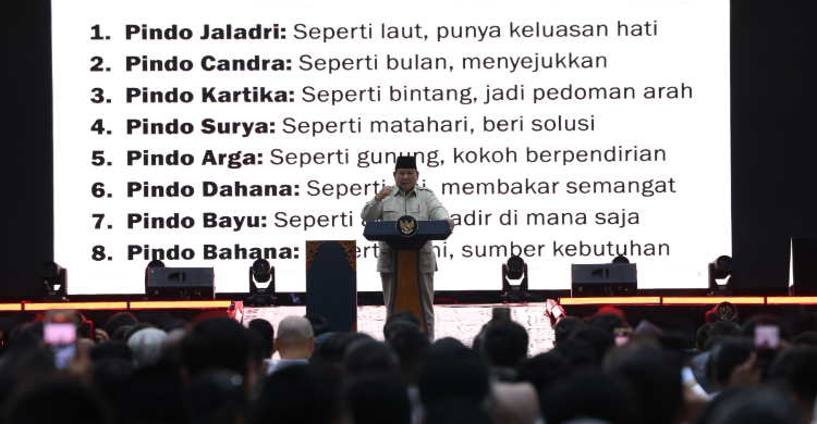 Prabowo: Pemimpin Harus Kokoh Seperti Gunung, Meletus Saat Hadapi Koruptor Presiden Prabowo saat berada di Konggres PSI di Solo, Minggu (20/7). Foto : Ist