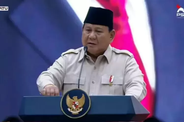 Prabowo Sindir Tagar Indonesia Gelap, Sorry Ye Indonesia Cerah Presiden Prabowo pada acara di Konggres PSI, Mingg (20/7). Foto : Ist