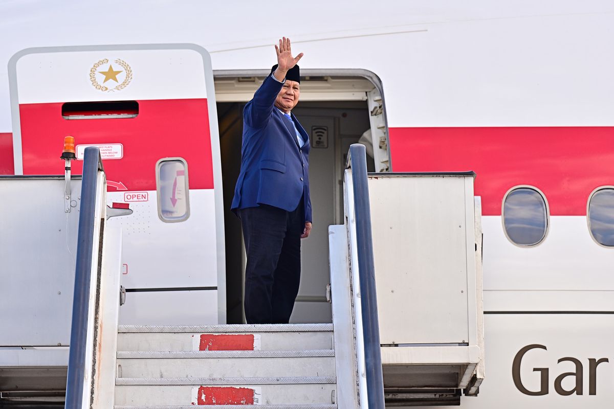 Prabowo Tinggalkan Brazil Usai Lawatan Kenegaraan Presiden Prabowo meninggalkan Brazil dengan pesawat Garuda 1. Foto : Ist