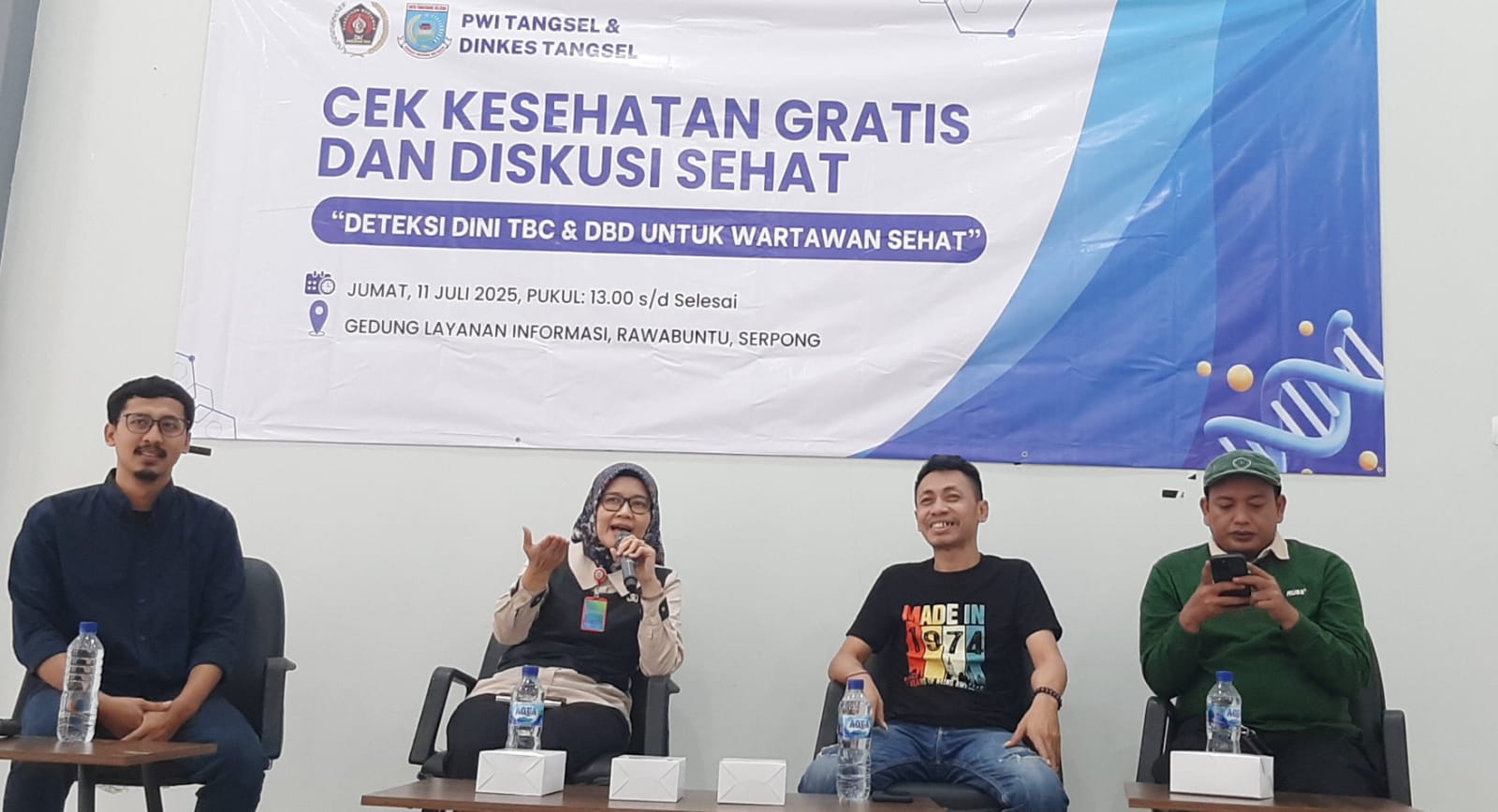 PWI Tangsel dan Dinkes Tangsel Gelar Cek Kesehatan Gratis dan Diskusi Deteksi TBC Foto : Irawan