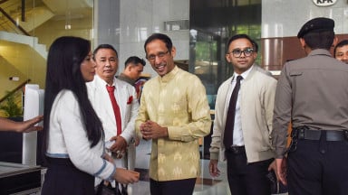 Nadiem Makarim datang ke KPK dalam rangka pemeriksaan kasus Google Cloud. Foto : Ist