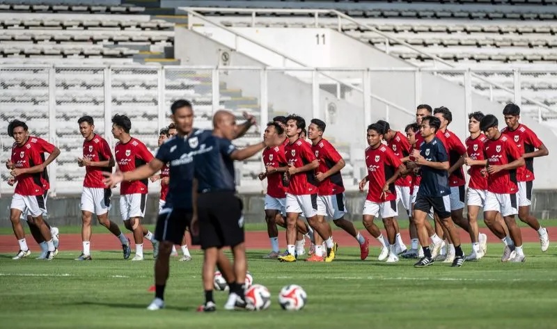 Kualifikasi Piala Asia U-23, Korsel Lawan Berat Timnas U-23 Sesi latihan Timnas U-23. Foto : Ist