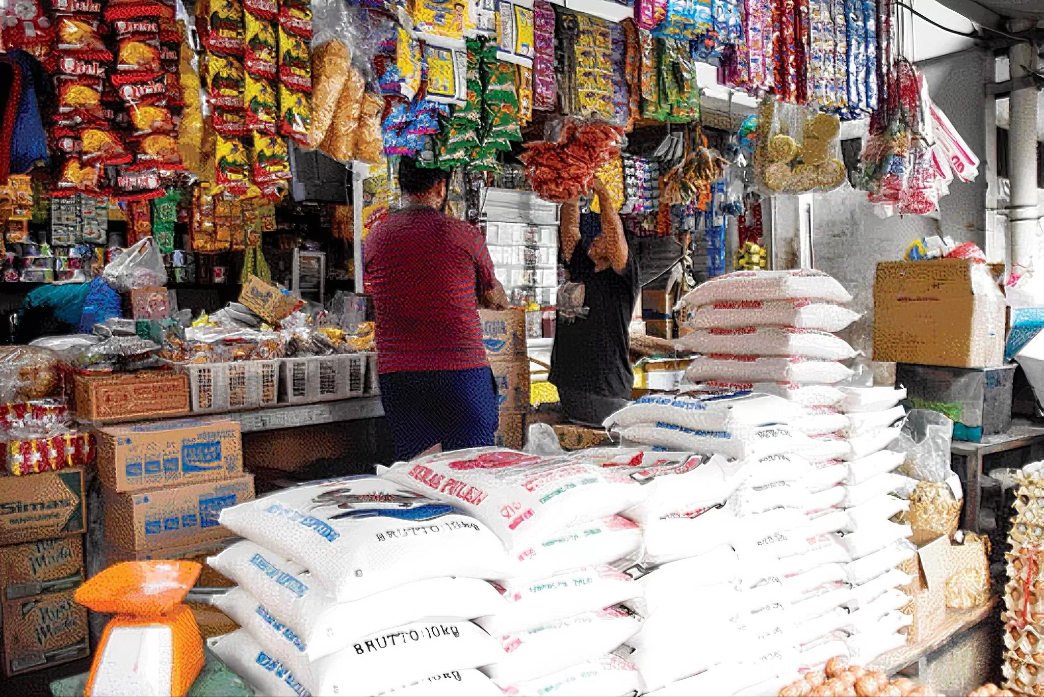 Beras premium di pasar. Foto : Ist