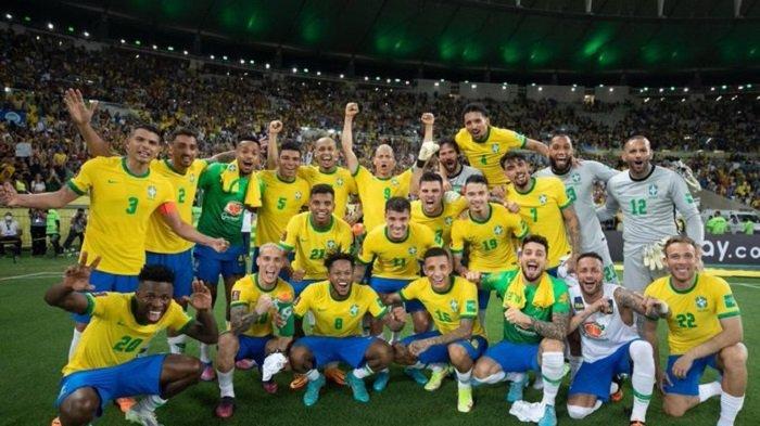 Brazil Vs Chile, Obat Malu Tim Samba Skuad Brazil. Foto : Ist
