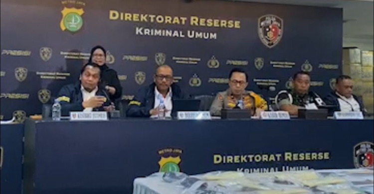 Konferensi pers terkait pembunuhan Kacab sebuah Bank BUMN. Foto : Ist
