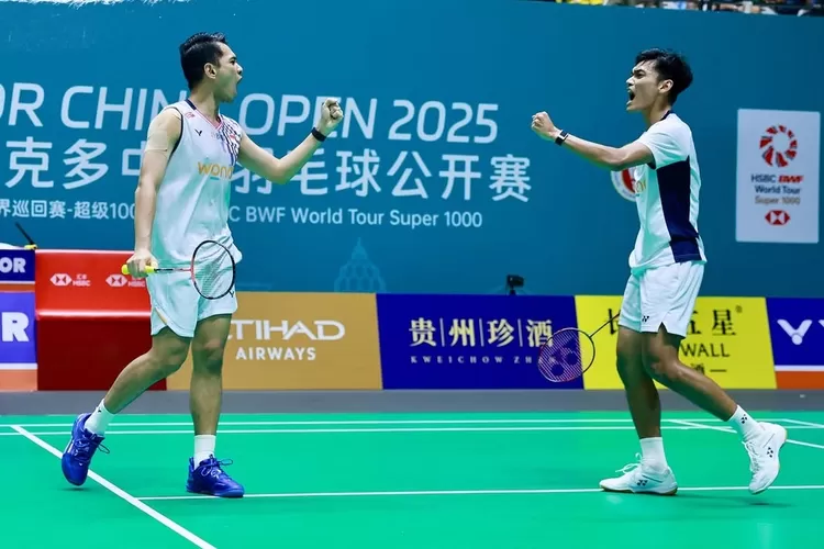 Fajar/Fikri Terhenti Di Semifinal China Masters 2025 Pasangan ganda putra Fajar/Fikri. Foto : Ist