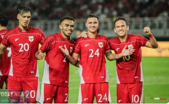Selebrasi sjuad Timnas usai mebang 6-0  dari Taiwan. Foto : Ist
