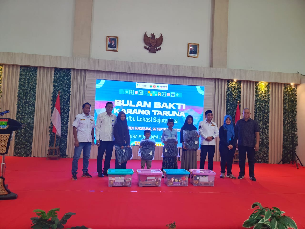 Pembukaan Bulan Bakti Karang Taruna 2025 di Gedung Serba Guna Kecamatan Legok, Kabupaten Tangerang, Minggu (28/09/2035). (Ist)