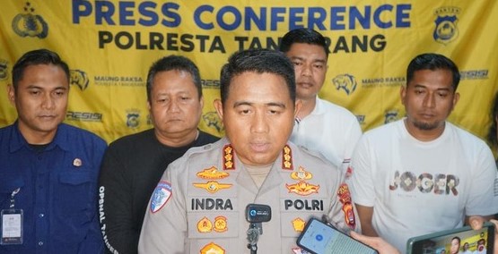 Kapolresta Tangerang, Kombes Andi Muhammad Indra Waspada saat konferensi pers. Foto : Ist
