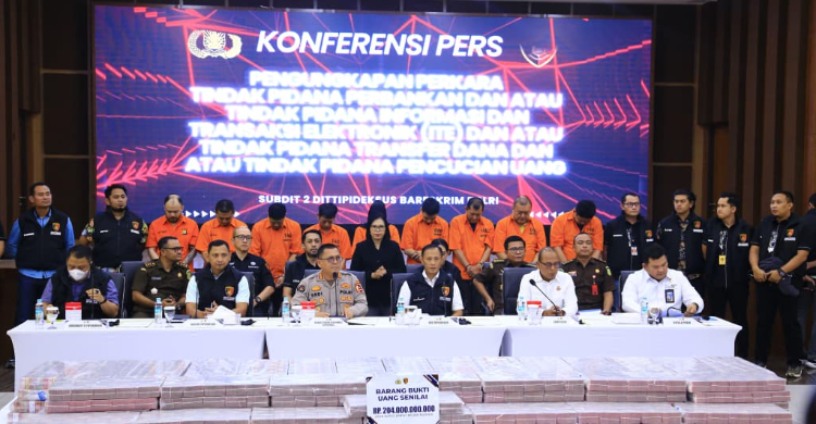 Tersangka Ditangkap, Bareskrim Ungkap Sindikat Bobol Rekening Dormant Rp204 M, 9 Konferensi pers terkait dormant account. Foto : Ist