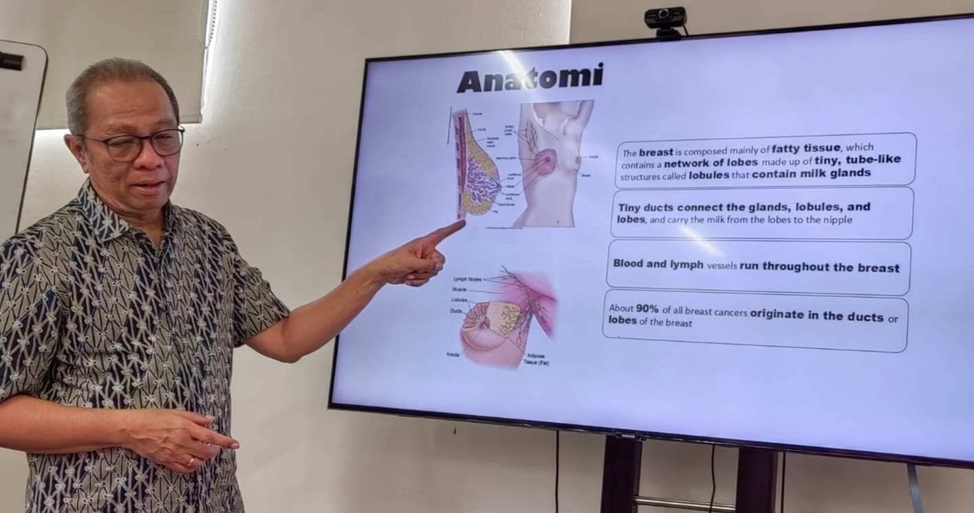 dr. Sonar Soni Panigoro, Sp.B (K) Onk, M.Epid, MARS, dokter spesialis bedah konsultan Onkologi Eka Hospital saat menjelaskan tentang kanker payudara. Foto : Irawan