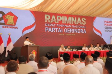 Elektabilitas Gerindra Melesat ke 33,5 Persen, Efek Kuat Kepemimpinan Prabowo Ketum Gerindra Prabowo pada acara Rapimnas Gerindra 2025. Foto : Ist