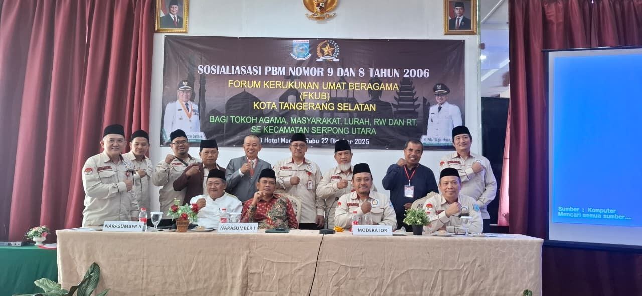 Forum Kerukunan Umat Beragama (FKUB) Kota Tangerang Selatan (Tangsel) menggelar kegiatan edukasi mengenai Peraturan Bersama Menteri (PBM) Nomor 9 dan 8 Tahun 2006 tentang pedoman pelaksanaan tugas kepala daerah dalam pemeliharaan kerukunan umat beragama serta pendirian rumah ibadah.