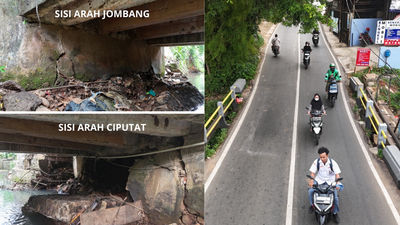 Gerak Cepat DSDABMBK Tangsel Tangani Kerusakan Jembatan Merpati Raya Perbaikan Jalan Merpati Raya. Foto : Ist