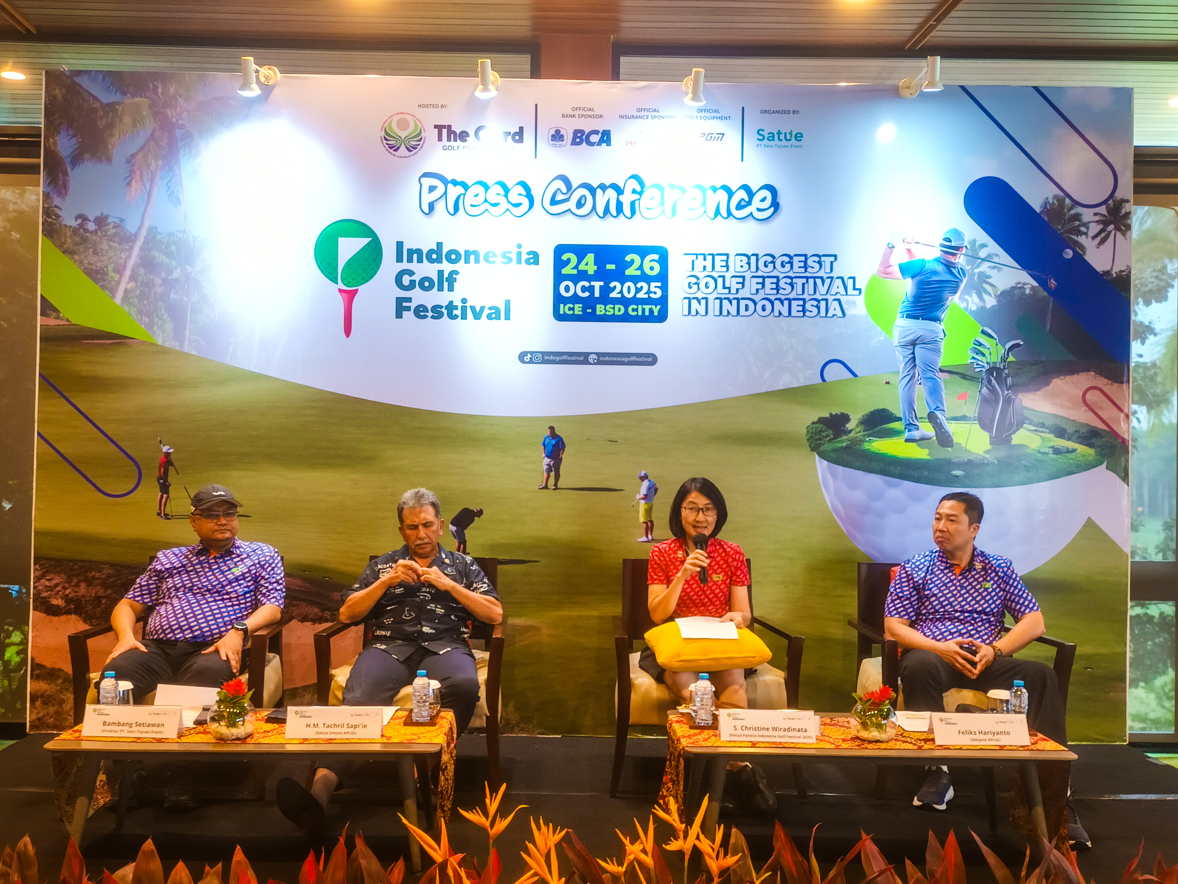 Indonesia Golf Festival 2025: Rayakan Semangat “Golf for Everyone” di ICE BSD City Konferensi pers Indonesia Golf Festival 2025 di Damai Indah Golf, BSD Course, Kamis (16/10/2025). (tangselpos.id/lim)
