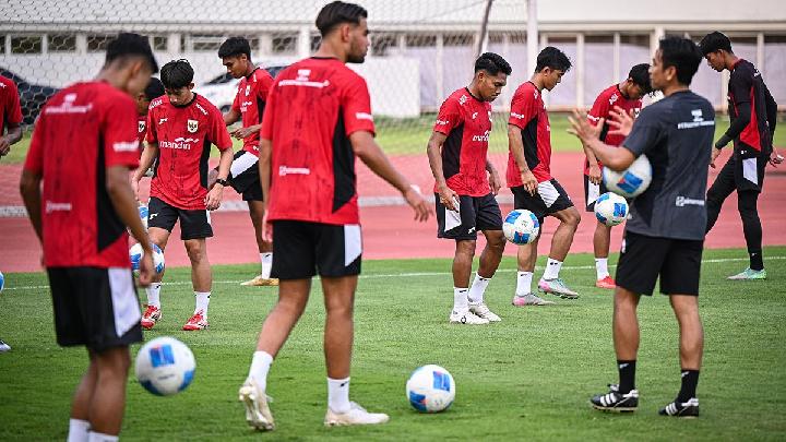 Laga Uji Coba Jelang SEA Games 2025, Timnas U23 Indonesia Tantang India Sesi latihan Skuad PSSI U-23. Foto : Ist