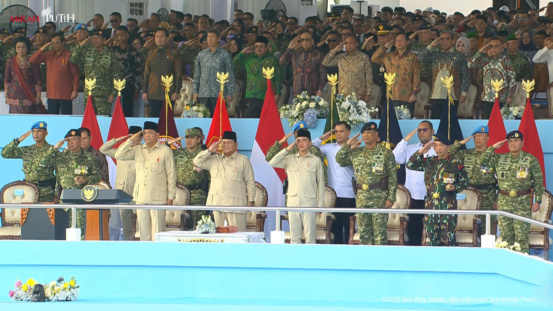 Prabowo pada acara HUT TNI ke 80 di Monas. Foto : Ist