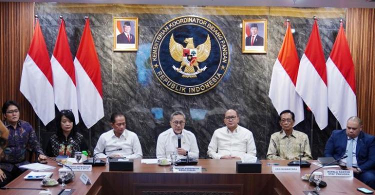 Tujuh Wilayah Siap Jalankan Proyek Sampah Jadi Listrik Menko Pangan saat memimpin rapat koordonasi Rakortas PSEL di Jakarta. Foto ; Ist