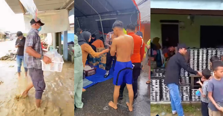 Bantuan korban banjir di Sumatera Utara. Foto : Ist
