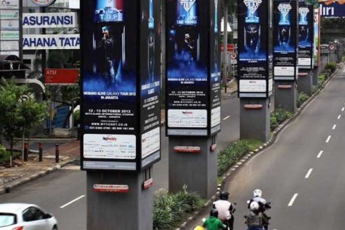 Tiang monorel di kawasan Senayan. Foto : Ist