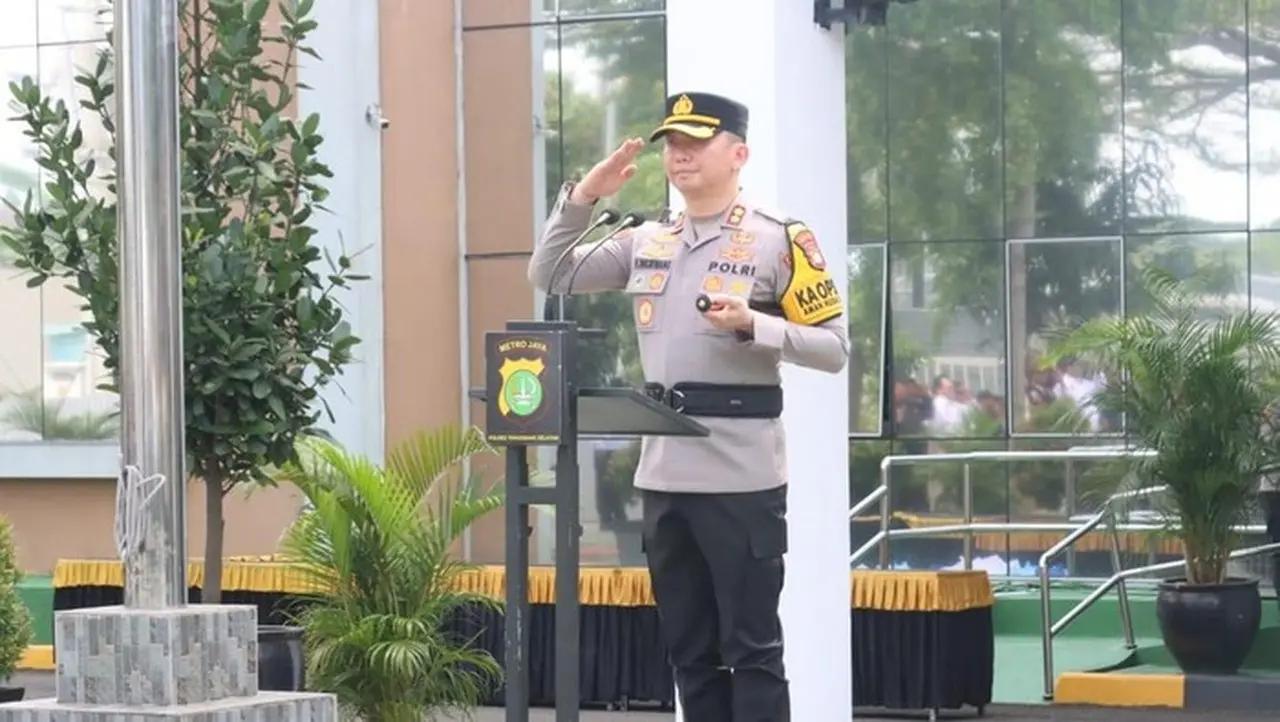Kapolres Tangsel AKBP Victor Inkriwang saat gelar Aprl guna pengamanan Nataru di Tangsel.