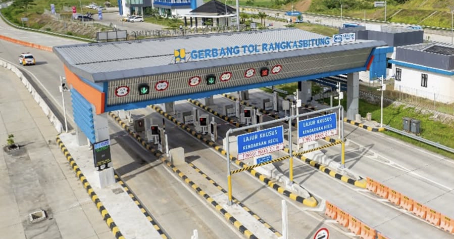 Kondisi Tol Serang-Panimbang di gerbang Tol Rangkasbitung, Kabupaten Lebak