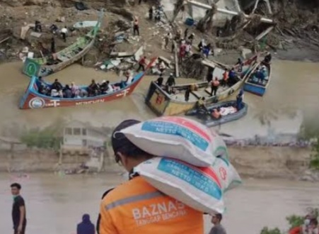 Salah satu jembatan di Aceh Utara yang terputus. Foto : Ist