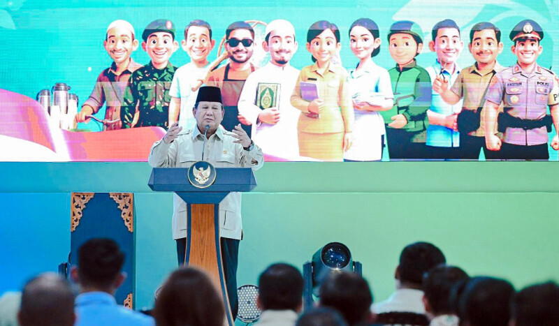 Presiden Prabowo pada Acara akad massal sebanyak 50.030 unit rumah bersubsidi melalui skema Kredit Pemilikan Rumah (KPR) Sejahtera FLPP, Sabtu (20/12/2025), di Perumahan Pondok Banten Indah, Kabupaten Serang, Banten. Foto Ist