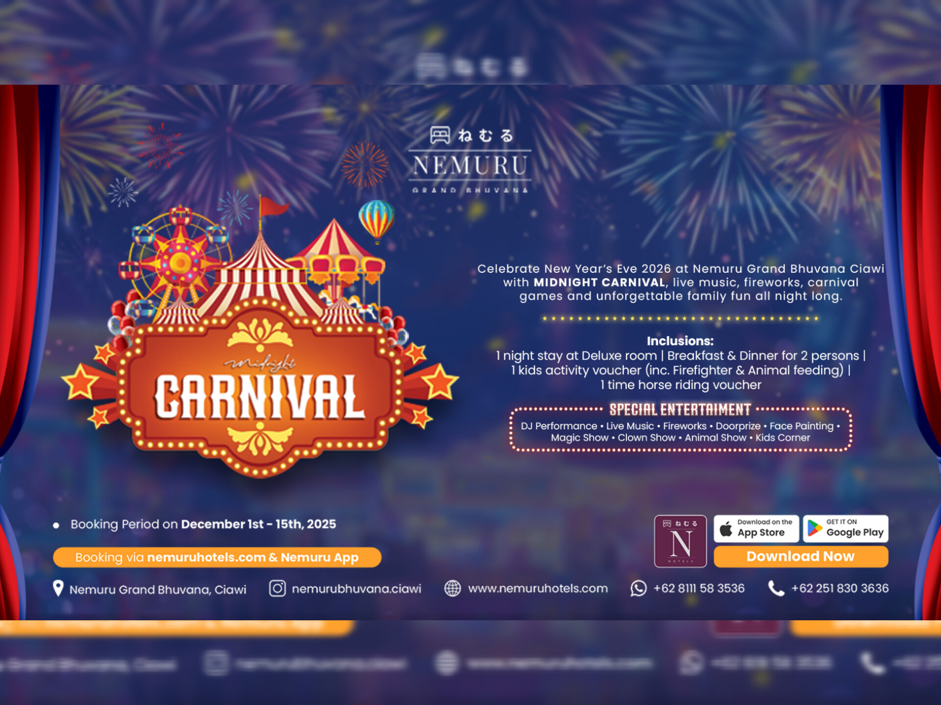 Nemuru Grand Bhuvana Ciawi resmi meluncurkan program spesial Natal 2025 dan Tahun Baru 2026. (Ist)