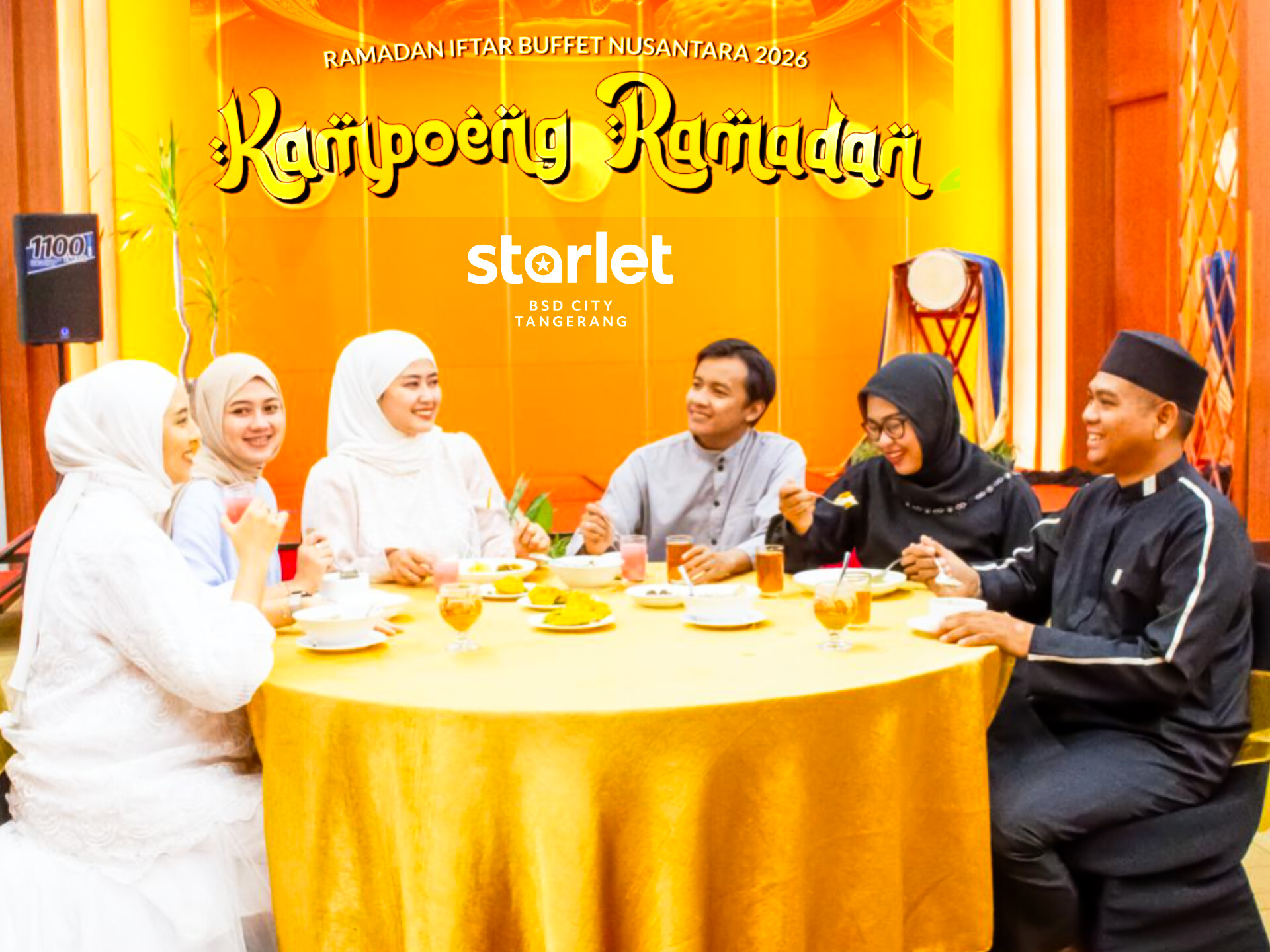 Momen kebersamaan tamu menikmati Iftar Buffet Kampoeng Ramadan 2026 di Starlet Hotel BSD City Tangerang. (tangselpos.id/lim)