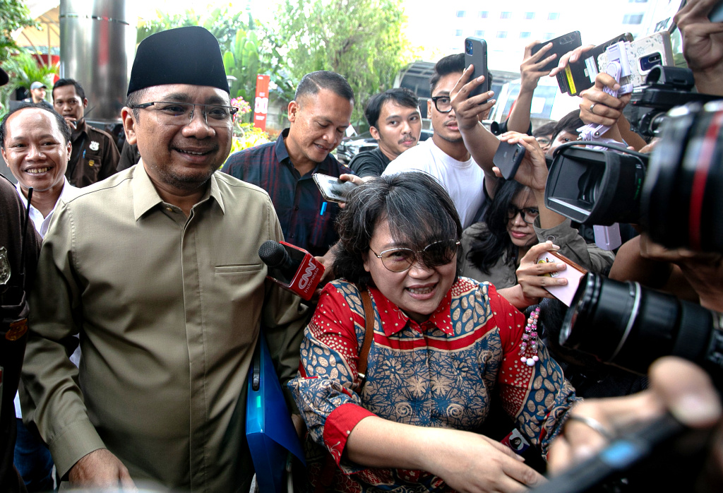 Mantan Menag Yaqut Cholil Qoumas saat datang di KPK. Foto :  Ist