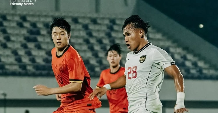 Laga Timnas U-17 vs China. Foto : Ist