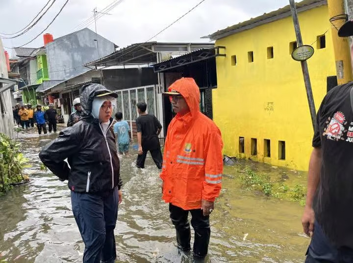 Kondisi banjir yang terjadi di salah satu wilayah di Kota Tangerang.