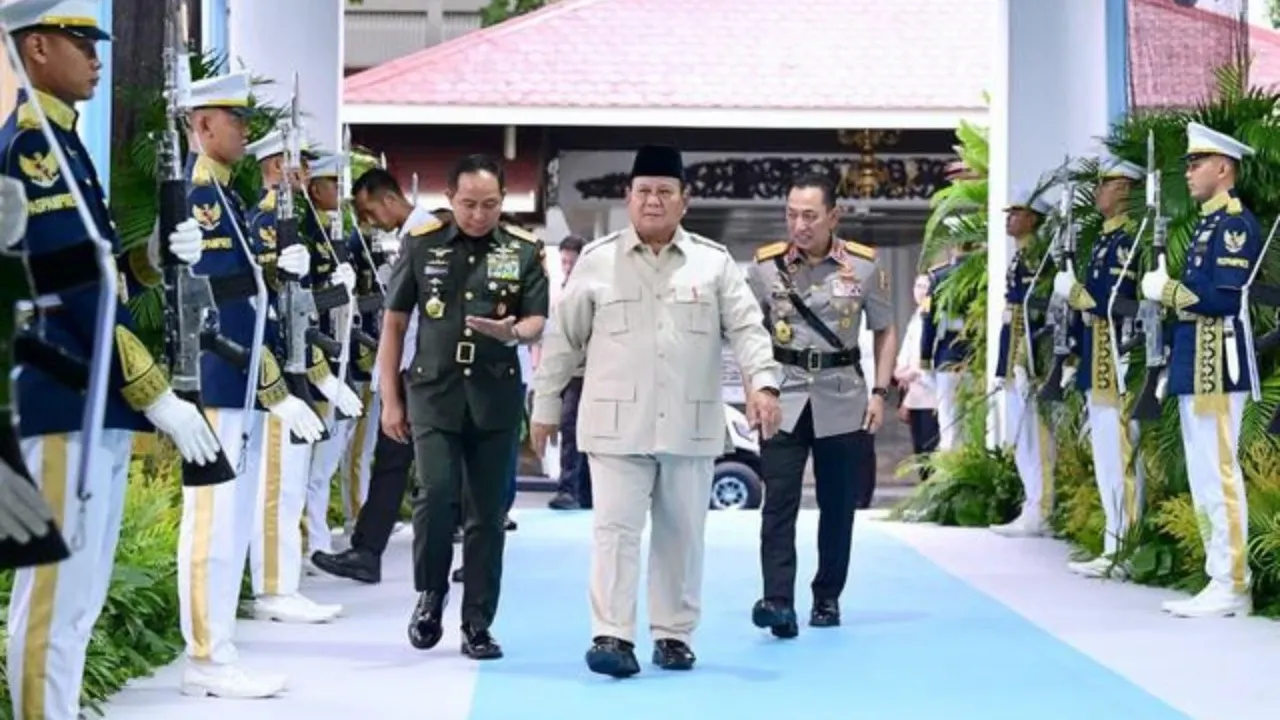 Presiden Prabowo saat acara Pembukaan Rapimnas TNI/POLRI di Istana. Foto : Ist
