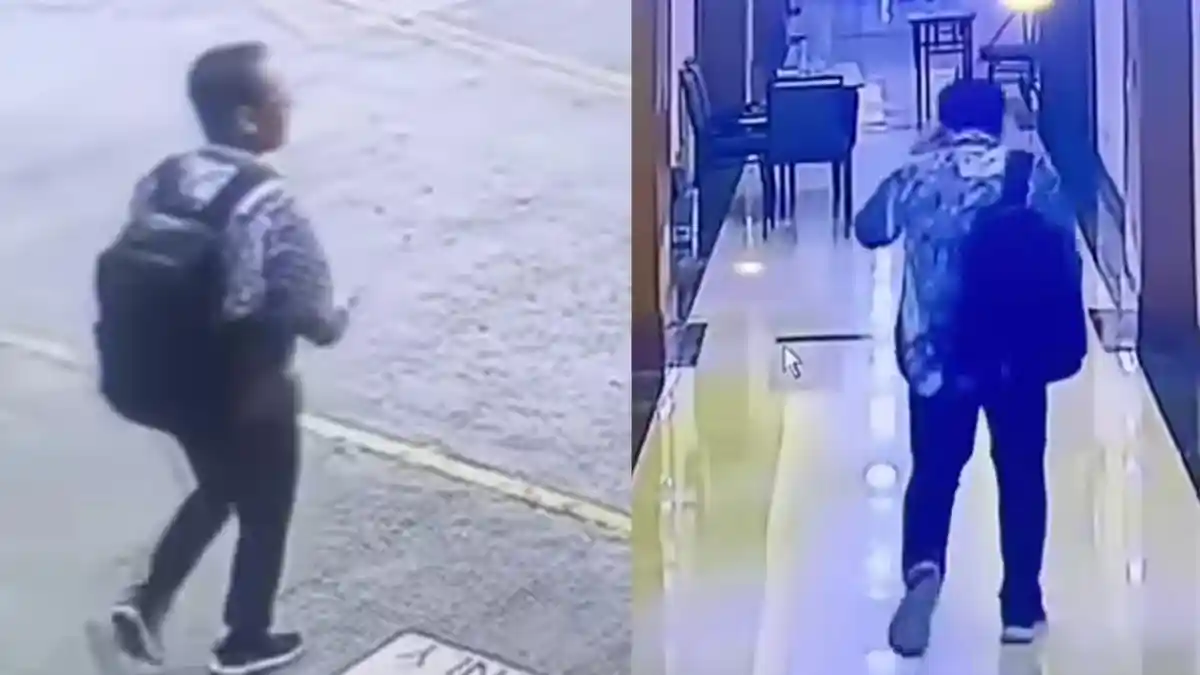 NW pencuri barang di Hotel di daerah Jakarta Pusat. Foto : CCTV