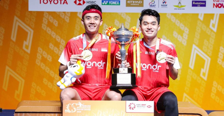 Pasangan ganda putra Leo Rolly Carnando/Bagas Maulana Juara Thailand Masters 2026. Foto : Ist
