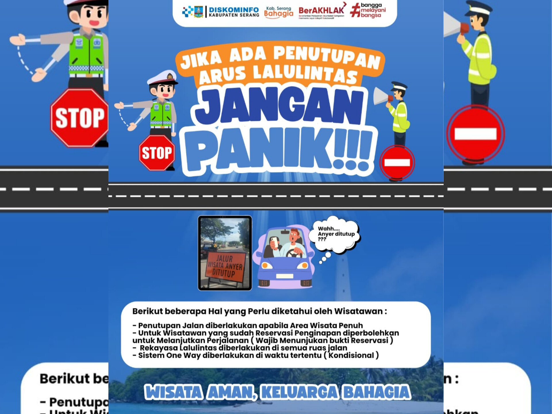 Empat jalur alternatif menuju kawasan wisata Anyer–Cinangka yang dapat ditempuh masyarakat. (Ist)