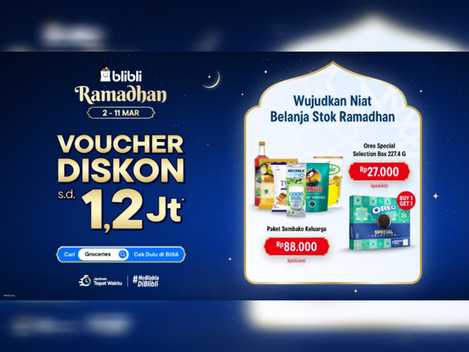 Blibli menghadirkan promo Ramadhan 2–11 Maret dengan voucher diskon hingga Rp1,2 juta. (Ist)
