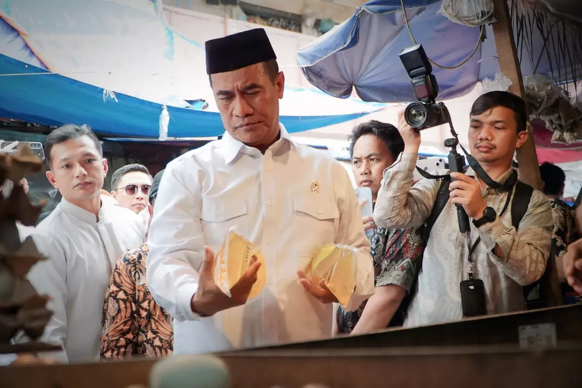 Mentan Andi Amran Sulaiman saat berkunjung ke Pasar Tradisional. Foto ::♧ Ist