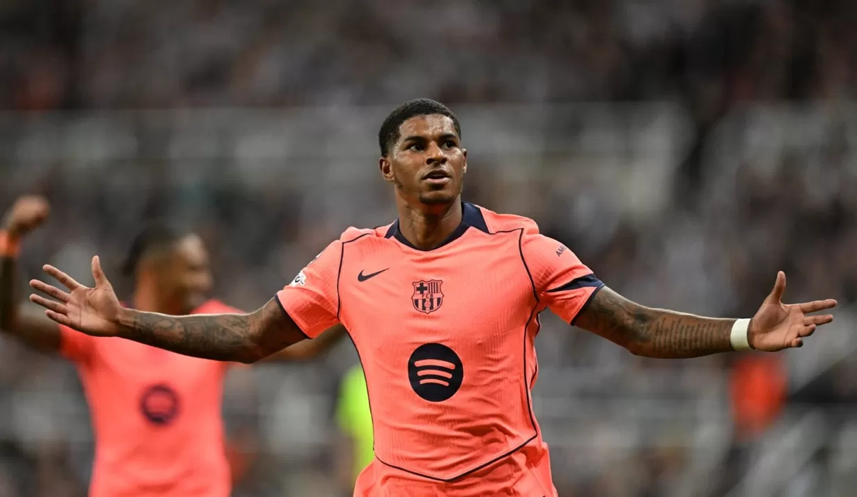 Pemain pinjaman Barca dari MU Marcus Rashford. Foto : Ist