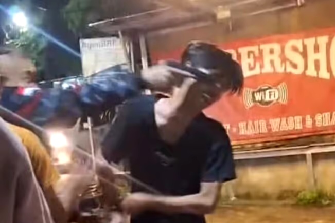 Tangkapan layar penodongan terhadap driver online. Foto : Ist